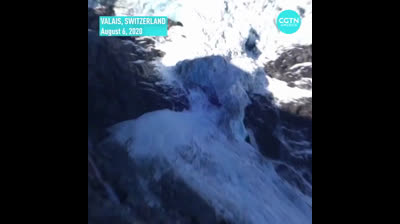 Impactante derrumbe de un glaciar en Suiza