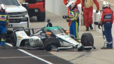 Así fue el accidente de Alonso en los test de la Indy