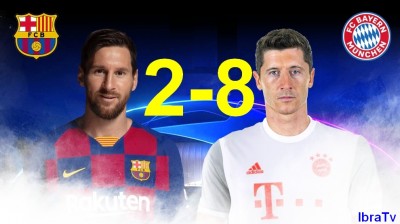 BARCELONA vs BAYERN MUNICH 2-8 Highlights RESUMEN Narración español