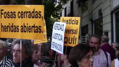 Concentración en apoyo a las víctimas del franquismo ante la ONU (2014)