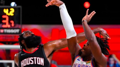 El tapón de James Harden para ganar la serie frente a los City Thunder
