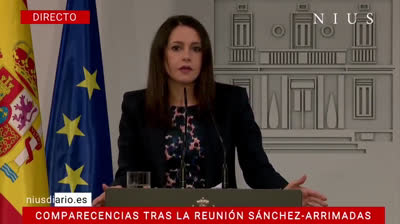 Resumen comparecencia Inés Arrimadas tras la reunión con Pedro Sánchez