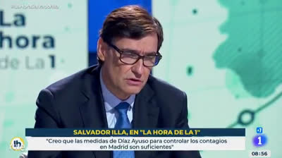 Salvador Illa: "Creo que las medidas que se han tomado en Madrid son las correctas ".