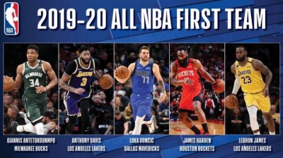 Este es el quinteto del año regular de la temporada 2020 en la NBA