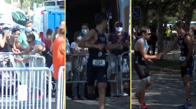 Gesto de deportividad de Diego Méntrida en el Triatlón de Santander