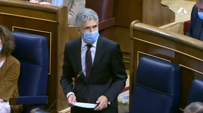 Marlaska al diputado de VOX Gil Lázaro: "Blanquear la historia criminal de ETA es lo que hace usted y VOX tratando de mantener viva a una organización terrorista vencida y disuelta"