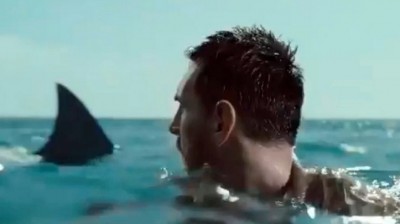Commercial of Leo Messi surrounded by sharks for the company Ooredoo Qatar