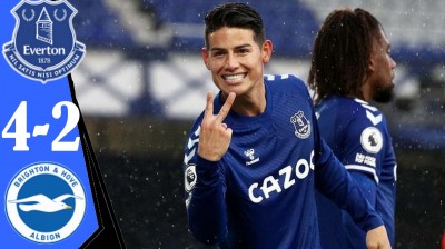 Everton vs Brighton (4-2) All goals & Highgights james rodríguez doblete