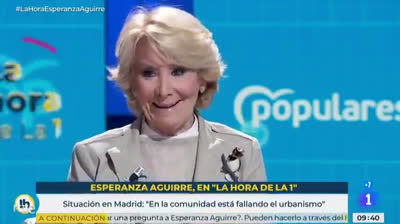Esperanza Aguirre: "Si yo no llego a construir 12 hospitales públicos, que estoy harta de que digan que son privados, imagínese lo que hubiese sido esta pandemia"