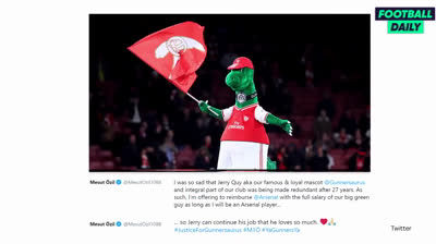 Mesut Ozil se ofrece a pagar el sueldo de la mascota del Arsenal para que no le despidan