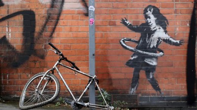 A new work by Banksy appears on the streets of Nottingham