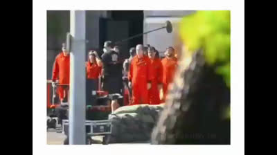 Filtered images from the filming of "Money Heist" in the bank robbery in Spain