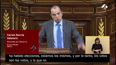 García Adanero: "No se puede decir que los que votamos que no a la moción de censura estamos a favor del gobierno de Sánchez o vamos de la mano de Bildu"