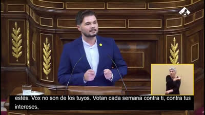Gabriel Rufián: "Votando a Vox estás votando al jefe que te explota"