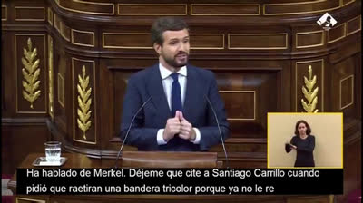 Pablo Casado a Pablo Iglesias: "Que los abrazos que se dieron nuestros abuelos no los deshagamos sus nietos"