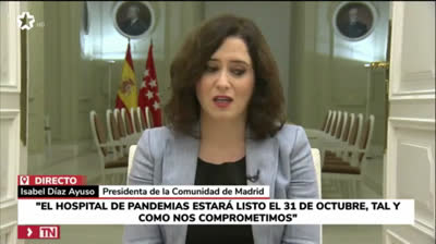 Isabel Díaz Ayuso sin palabras ni respuesta en Telemadrid