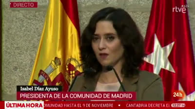 Isabel Díaz Ayuso: "He decidido ordenar el cierre de la Comunidad durante el puente, y el siguiente""