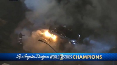 Así celebró este conductor el título de Los Angeles Dodgers