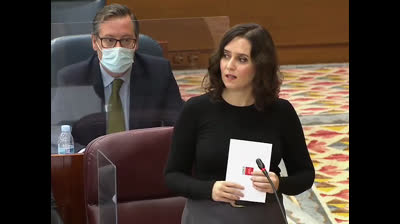 Isabel Díaz Ayuso: “La curva en la Comunidad de Madrid es un reflejo de la curva de su boca, mustia”