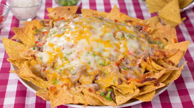 Nachos recipe with cheese and meat