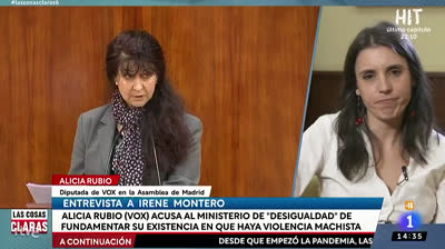 Alicia Rubio (VOX) "el ministerio de desigualdad fundamenta su prescindible existencia en que haya violencia machista”, Irene Montero el discurso de la extrema derecha es un discurso criminal”