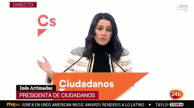Inés Arrimadas: "Nosotros vamos a concurrir en solitario a las elecciones de Cataluña"