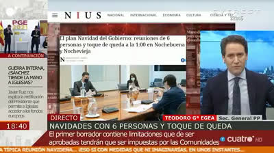 Teodoro García Egea: "No puede haber 17 navidades distintas"