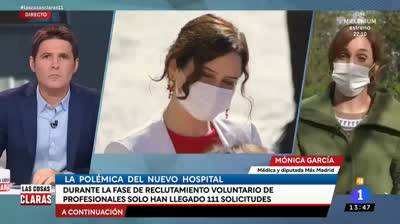 Mónica García, Más Madrid: "A los profesionales nos van a mover al Isabel Zendal con contratos forzados de los sanitarios precarizados y eventuales"