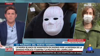 Mónica García: "La prisa de Ayuso por hacer un hospital plató de televisión conlleva deficiencias y sobrecoste"