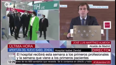 José Luis Martínez Almeida: "IFEMA fue esa luz de esperanza, y este hospital Isabel Zendal es la continuidad"